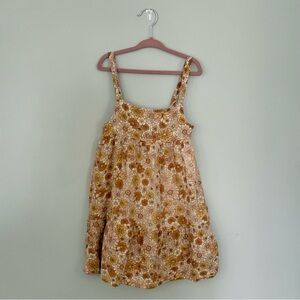 Rabbit & Bear Organic Cotton Gauze Brown Floral Dress Size 7